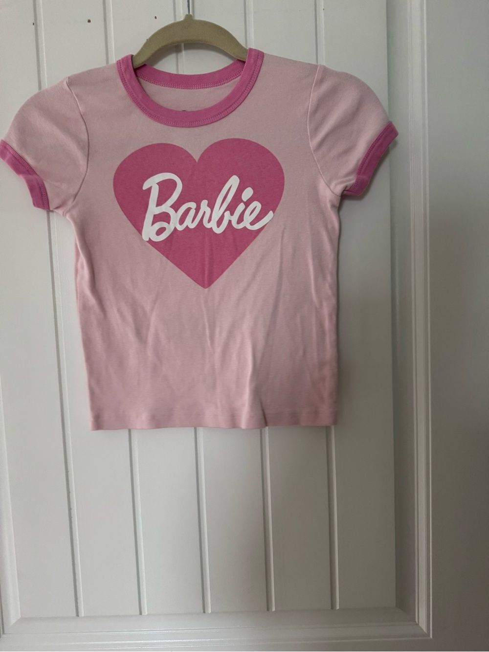 Barbie Light Pink Tee with Dark Pink Heart Logo